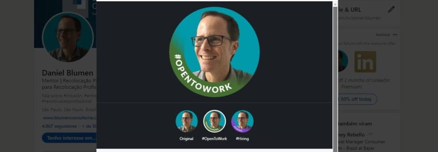 Imagem para ilustrar matéria sobre como adicionar o selo "Open to Work" no LinkedIn