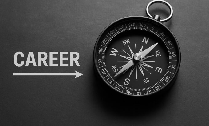 Foto de uma bússola para ilustrar artigo sobre plano de carreira: o que é. Foto criada no ChatGPT.
